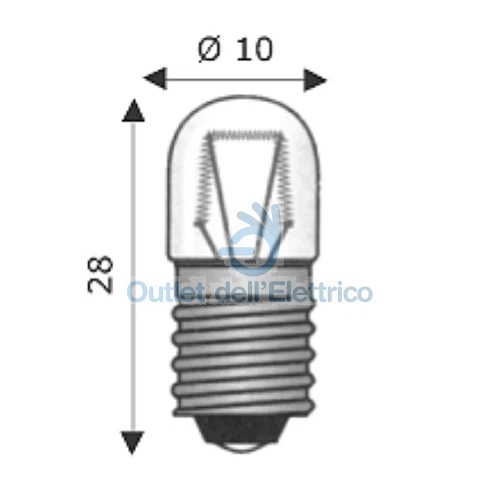 Wimex Lampe E10 10X28 48V 2.00W 4101230