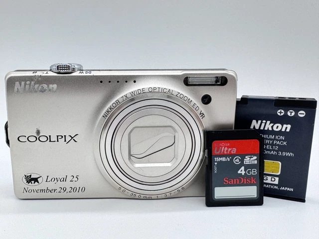 NIKON COOLPIX S6000 Silver Compact Digital Camera USED