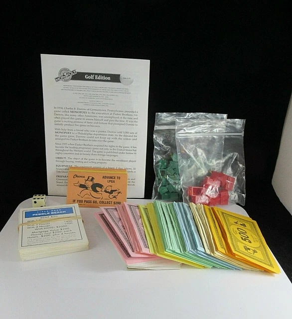 MONOPOLY GOLF EDITION board game 1996 replacement pieces parts money