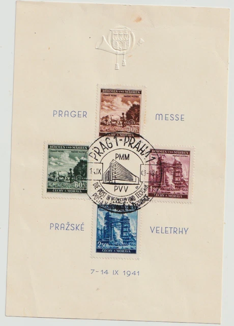 # 3.Reich B&M Nettes Sonderblatt zur Prager Messe1941 #