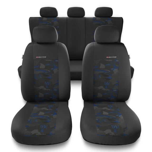 Housses De Sièges Universelles Mossa Pour Peugeot 607 (2000-2010) | Couleur Bleu, Faux Cuir | Nettoyage Facile