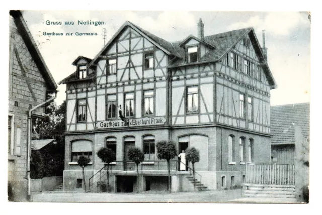 Nellingen 1908 Gasthaus zur Germania  GV Laichingen b Merklingen Geislingen Ulm