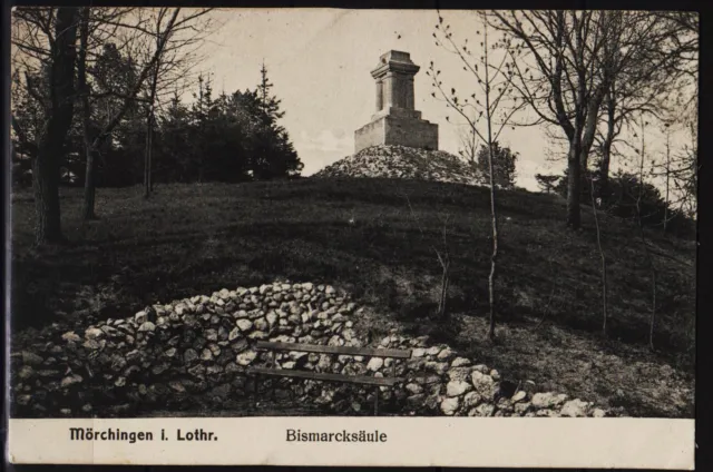 alte postkarte 1917 bismarck-säule in mörchingen, lothringen, morhange   /0306