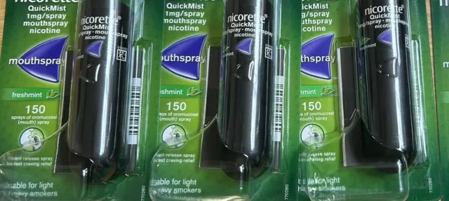 Nicorette Quickmist Mouthspray Freshmint Nicotine 3 X 150 Sprays Expiry 2025