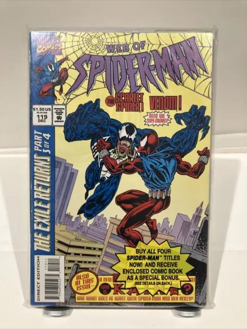 Marvel Comics Web Of Spider-Man #119. 1st App of Kaine 1994 Sealed!