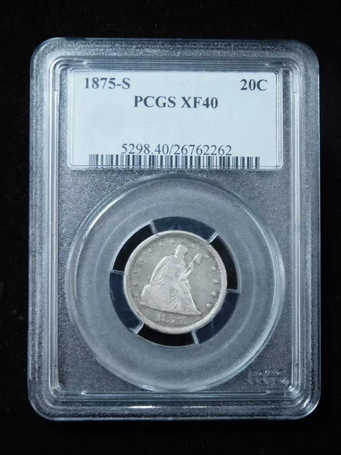 1875 S Seated Liberty Twenty Cents PCGS XF-40