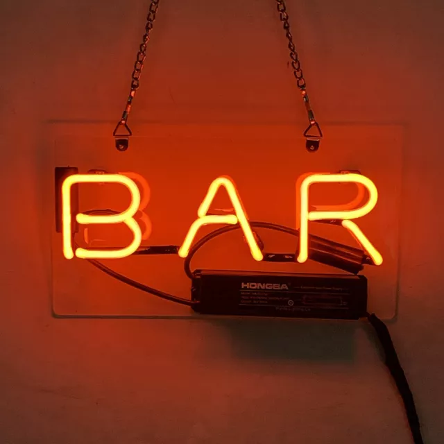 Bar 14"x7" Neon Sign Handgefertigt Leuchtreklame Nachtlicht Wand Dekor Kunstwerk