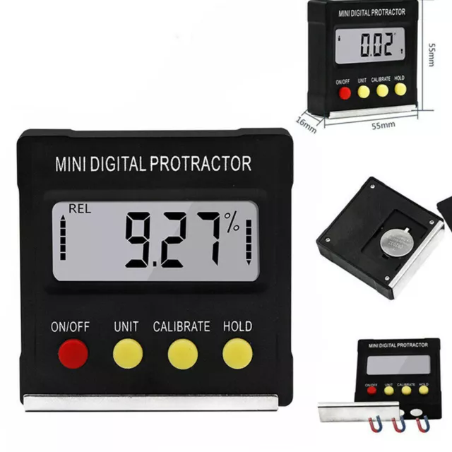 Digital LCD Gauge Level Box Angle Finder Inclinometer Magnetic Meter