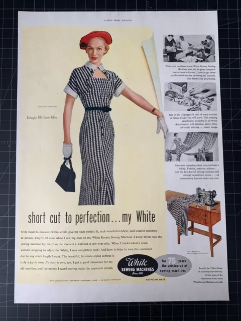 Vintage 1951 White Sewing Machines Print Ad