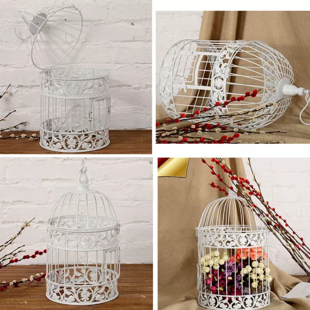 Bird Cage White Round Metal Decorative Birdcage Wedding Display Vintage Decor