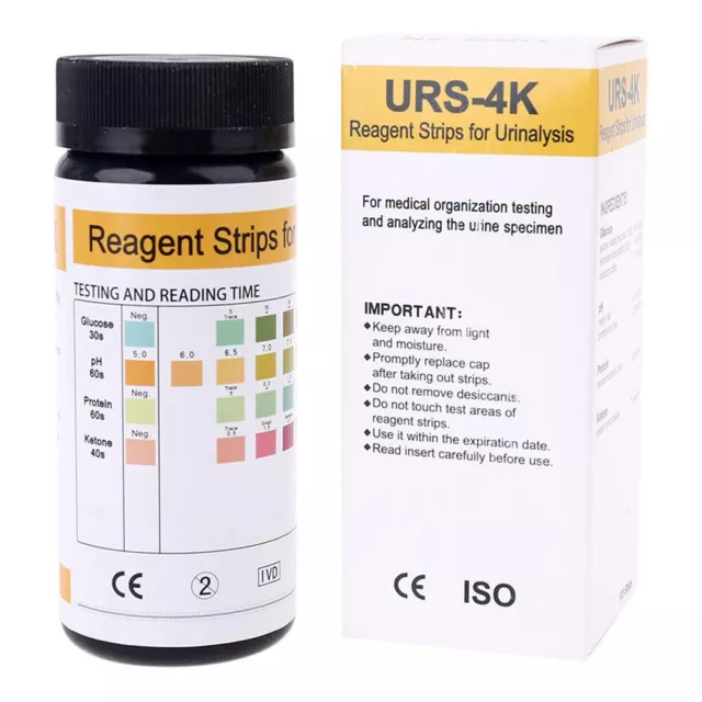 100* URS-4K 4 in 1 Glucose Protein Urine etc.Rapid Testing&Analysis Test Paper