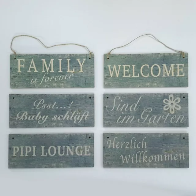 Holz Schild Vintage Shabby Türschild Deko Sprüche