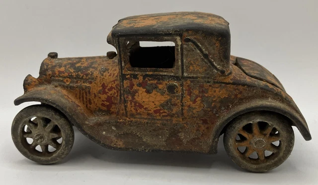 CAST IRON MODEL A Ford Coupe Toy Arcade W Rumble Seat Red Car Antique