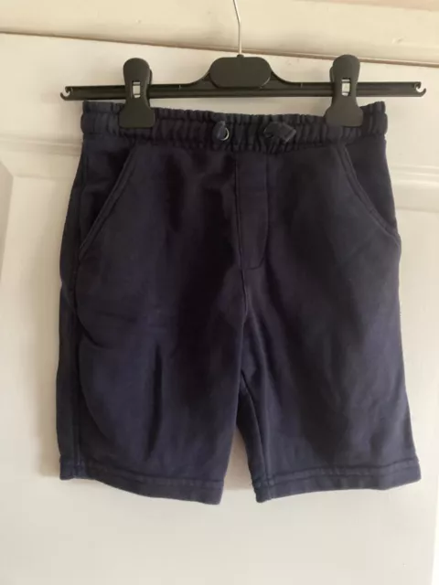 Boys Navy Fleecy Shorts  - M&S - Age 7-8 Years - VGC