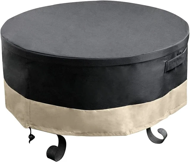 Cubierta de pozo de fuego de 50"" - impermeable cubierta de cuenco de fuego de patio resistente negra, redonda