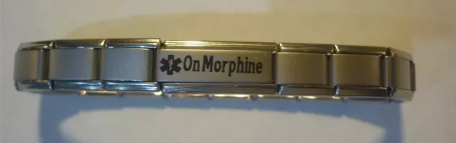 Italian Charms  Medical Alert Allergy  Bracelet On Morphine