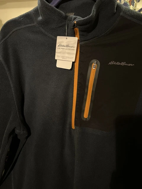 Eddie Bauer Jacket Fleece Quarter Zip Lrg New!! Warm Anti Pill!