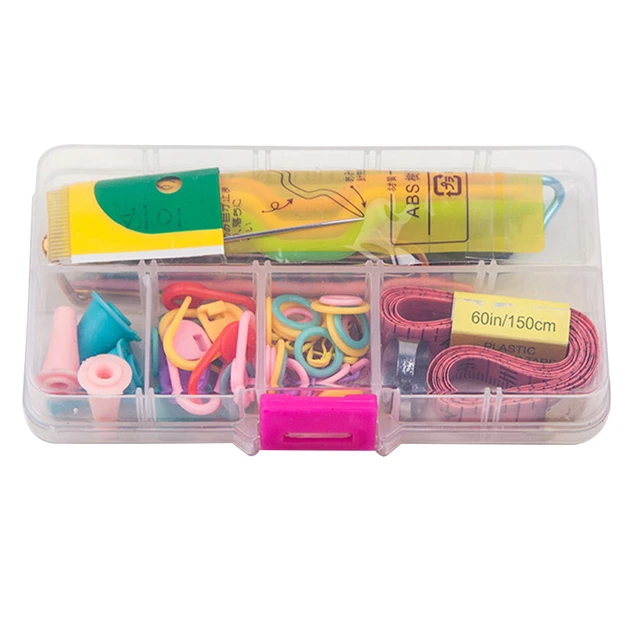 Knitting Crochet Kit Colorful Gauge DIY Embroidery Needles Stitch Craft Markers