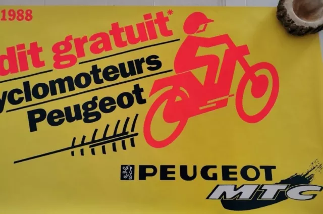 Affiche Peugeot 103 MTC, ,crédit 1988.Vintage Cyclomoteur, Mobylette,mopped