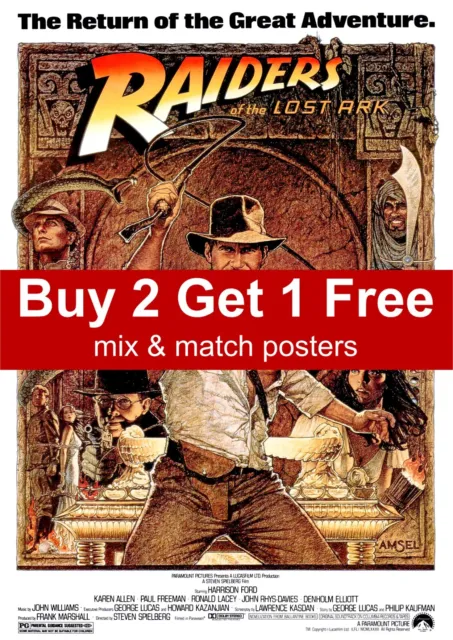 Raiders Of The Lost Ark Classic Movie Poster A5 A4 A3 A2 A1