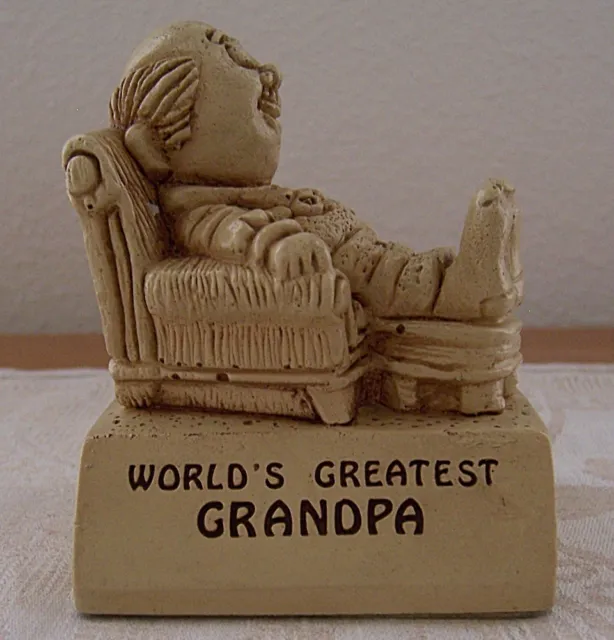 Vintage 1970s World's Greatest Grandpa Figurine by Paula ~ Easy Chair Nap W-178