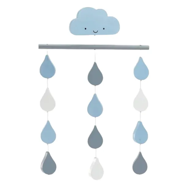 Little Love by NoJo Happy Clouds and Raindrops Ceiling Mobile, Nursery décor