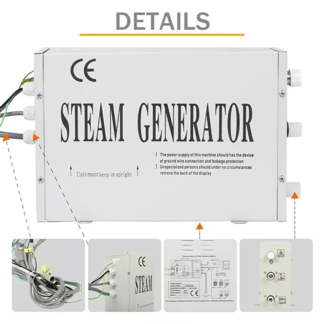 3KW Self-draining Steam Generator Sauna Home Bath SPA Steamer CE Humidifier 220V