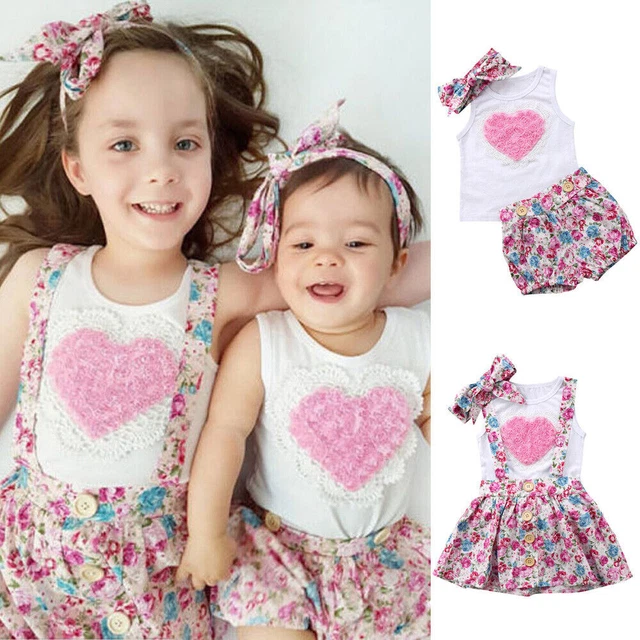 Abiti abbinati bambine piccola sorella maggiore pantaloni gonne vestiti