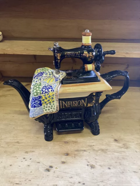 Paul Cardew Gold Edition Infusion Quilted Sewing Machine Large Teapot Signed