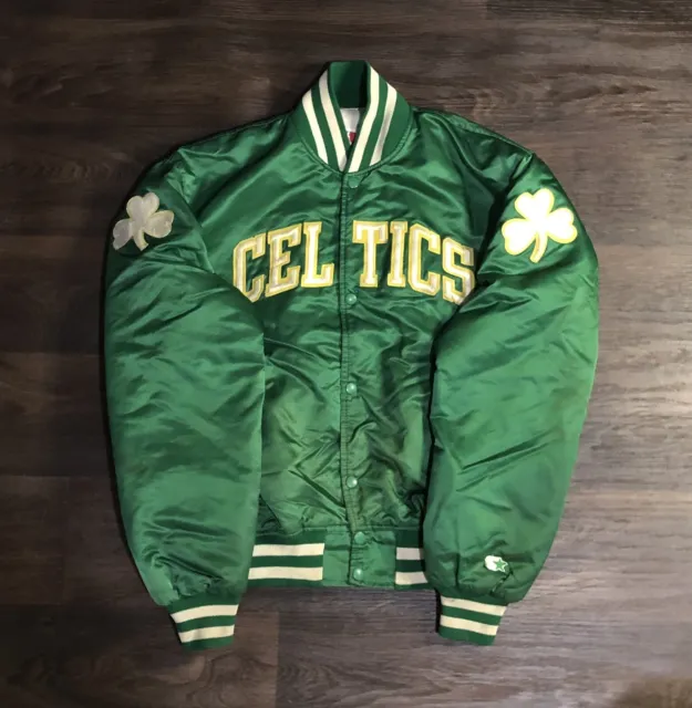 Vintage 80s 90s Starter Boston Celtics Satin Green Jacket Sz Xl NBA Basketball