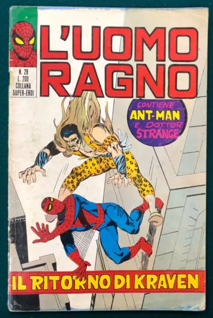 AMAZING SPIDER-MAN #28 (1971) Italian Marvel Comic Dr Strange Kraven Ant-Man  VG