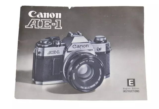 Original Canon AE-1 Instruction Manual Booklet for 35mm Film Camera 72 Pages