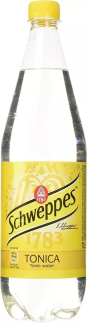 6x Schweppes Tonica Getönten Tonic Wasser Pet 1 Lt Erfrischend