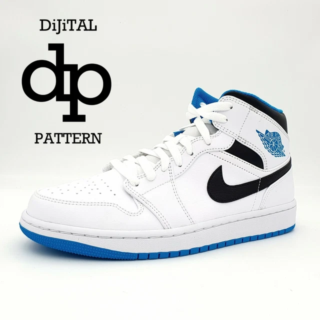NIKE AIR JORDAN 1 Mid Bleu Laser 554724 141 Uk 8 Us 9 Eu