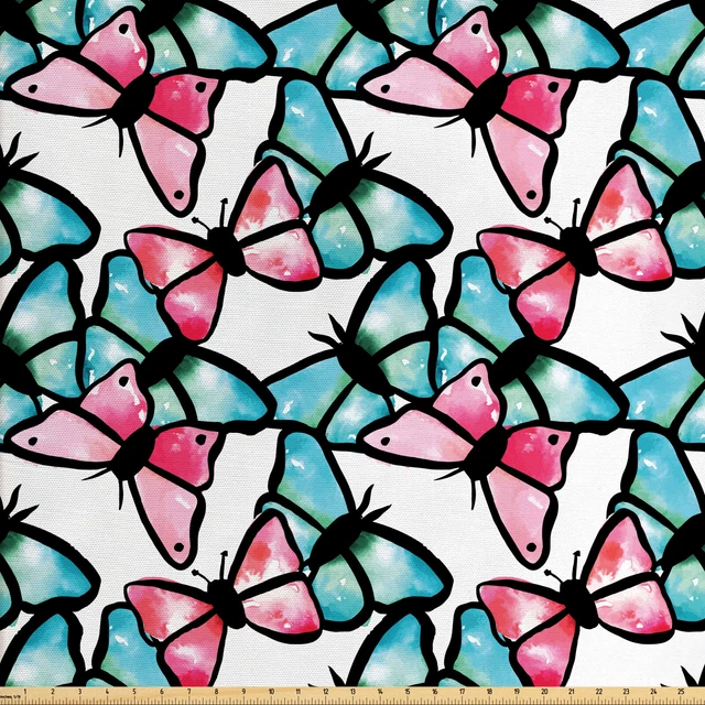 Teal Tejido por Metros Azul y rosa Animal