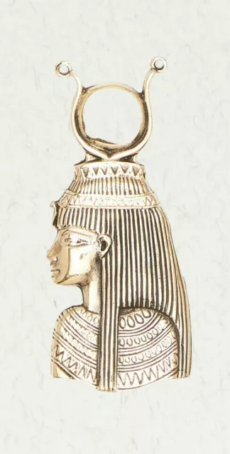 Isis Goddess Bronze Ancient Egyptian Religious Deity Gold Pendant Jewelry