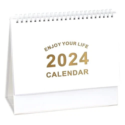 JOT 2024 MONTHLY Small Standing Flip Spiral Stand Up Desk Calendar 6x6