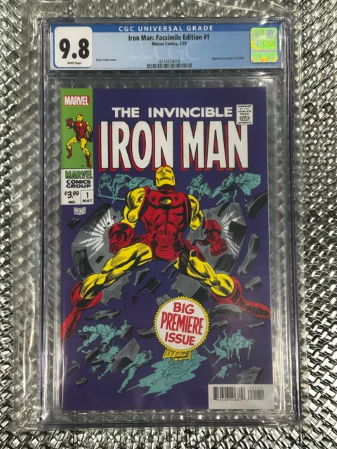 🤖 Invincible Iron Man #1🤖CGC 9.8 MINT🤖Facsimile 7/23 Edition🤖FREE SHIPPING🤖