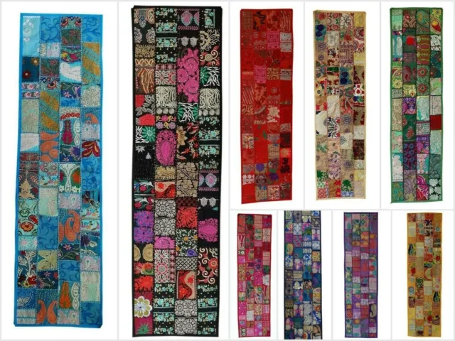 Indian Handmade New Vintage Patchwork Table Runner Bohemian Wall Hanging 72x16"