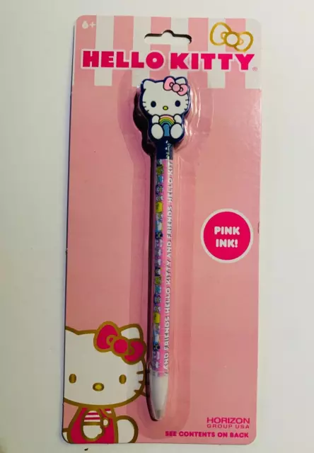 Sanrio HELLO KITTY PEN with TOPPER (Pink Ink) - New