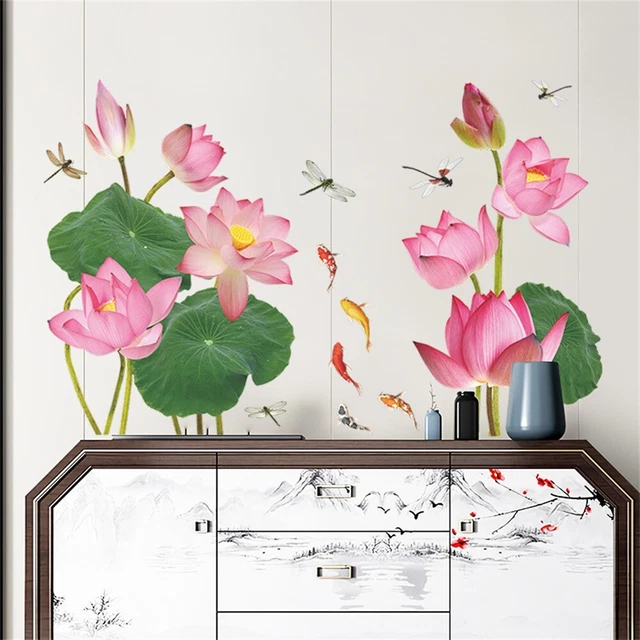 Calcomanía pegatina de pared libélula decoración de pared impermeable estilo chino