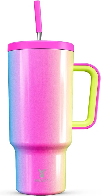 Meoky 40Oz Tumbler with Handle, Leak-Proof Lid and Straw, Insulated Coffee Mug S