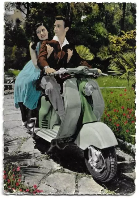 CARTOLINA PUBBLICITARIA ,SCOOTER LAMBRETTA Ed. CECAMI viaggiata 1958