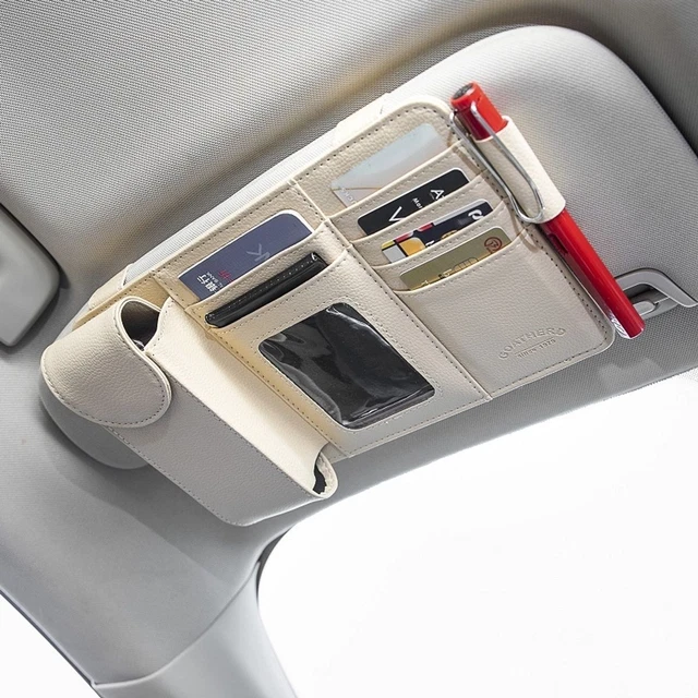 BELLE TECH Tui De Rangement Organiseur Pare-soleil Pour Cartes De Crédit Et Lunettes De Soleil