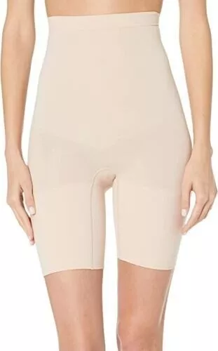 Spanx Women's Higher Power Short Thigh Slimmer, Beige/Black