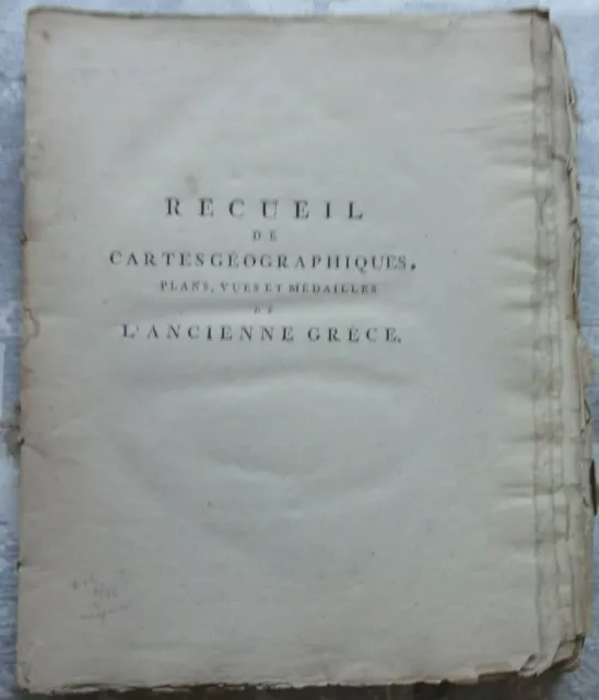 Recueil De Cartes Geographiques Plans, Vue Medailles De L' Ancienne Grece 1789