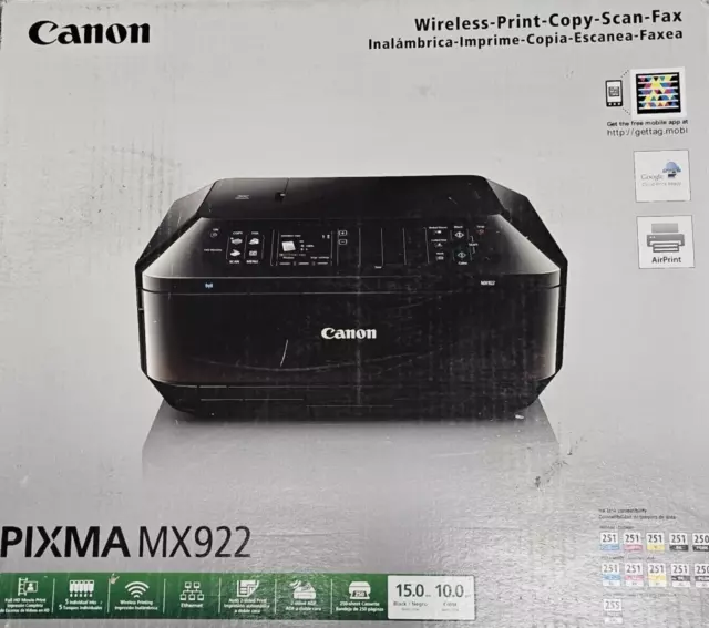 Canon PIXMA MX922 Wireless All-In-One Office Inkjet Printer Copy Fax Scan &  More