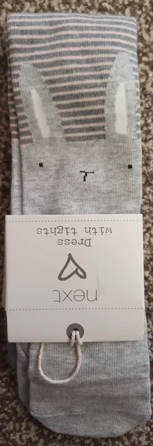 Bnwt Next Baby Girls 12-18 Months Tights Rabbit Easter Grey