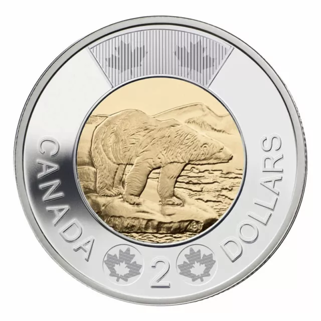 2015 Toonie Canada Two Dollar $2 coin Polar Bear Queen Elizabeth II CIRCULATED