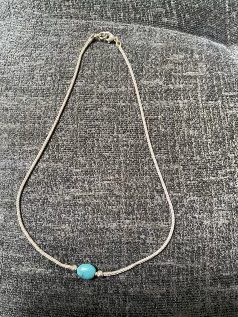 Silver Necklace 925 With Turquoise Stone